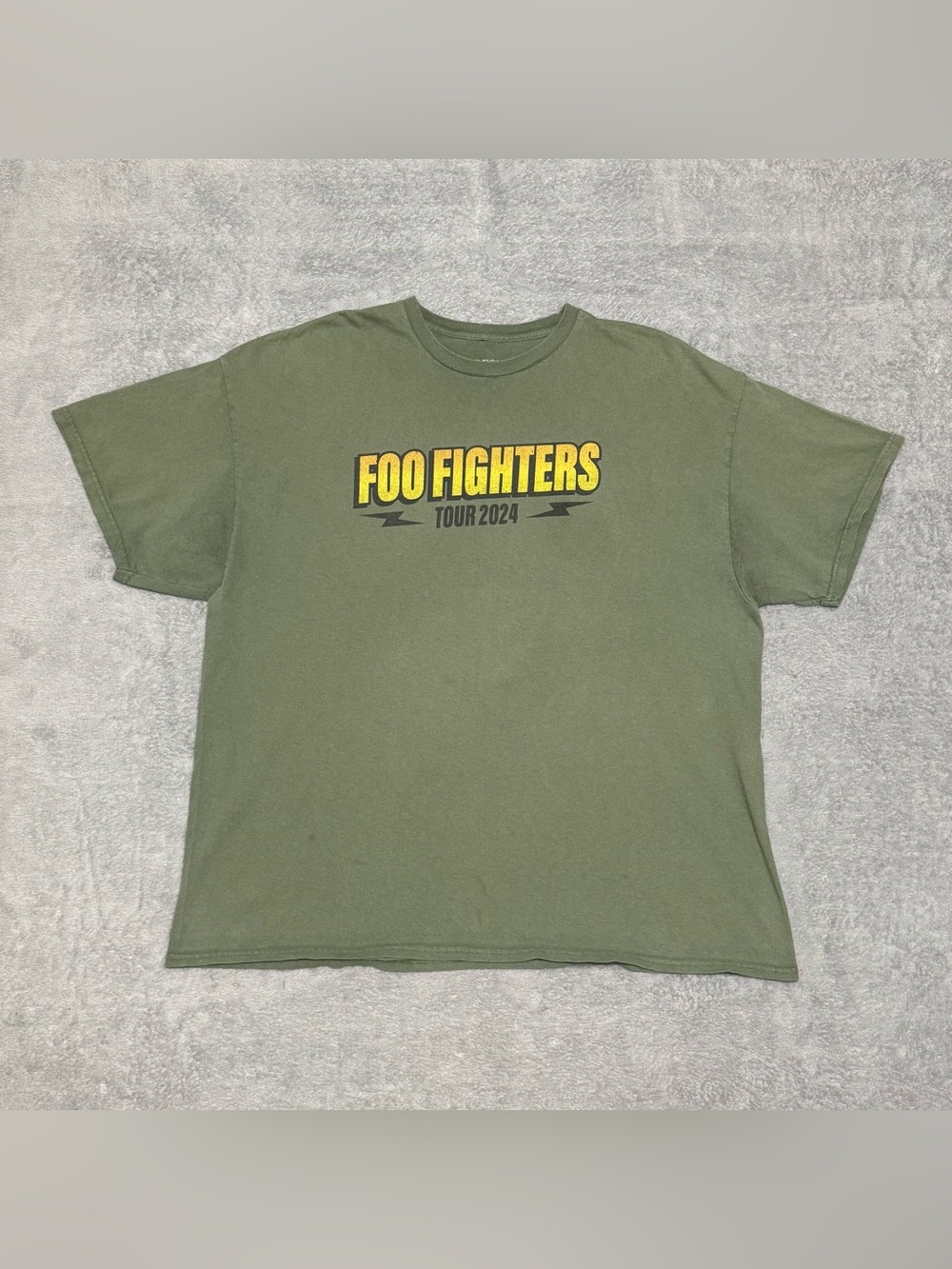 Foo Fighters Everything Or Nothing At All Tour 2024 T Shirt Olive XL Distressed